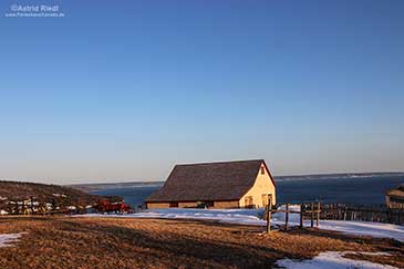 Ausblick mit Scheune im Winter in Iona Cape Breton